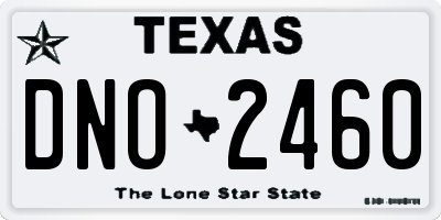 TX license plate DNO2460