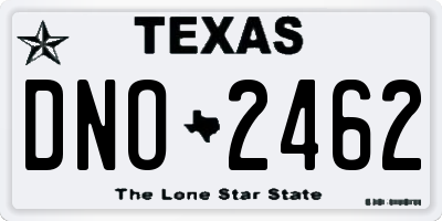 TX license plate DNO2462