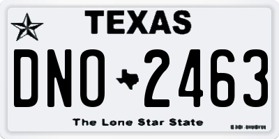 TX license plate DNO2463