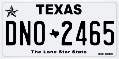 TX license plate DNO2465