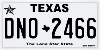 TX license plate DNO2466
