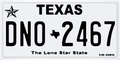 TX license plate DNO2467
