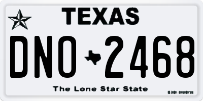 TX license plate DNO2468