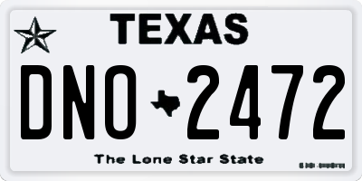 TX license plate DNO2472