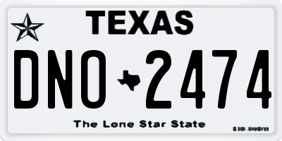 TX license plate DNO2474