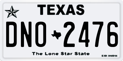 TX license plate DNO2476