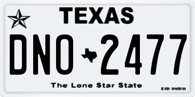 TX license plate DNO2477