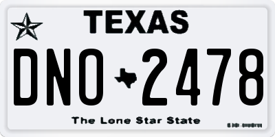 TX license plate DNO2478