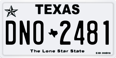 TX license plate DNO2481