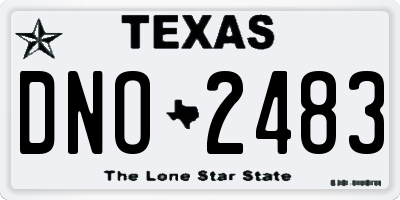 TX license plate DNO2483
