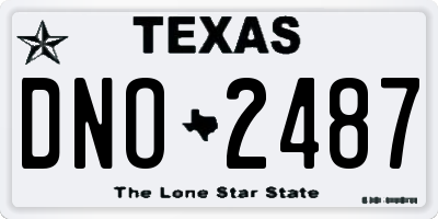 TX license plate DNO2487