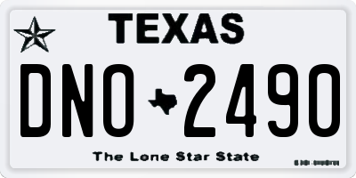 TX license plate DNO2490