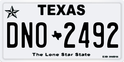 TX license plate DNO2492