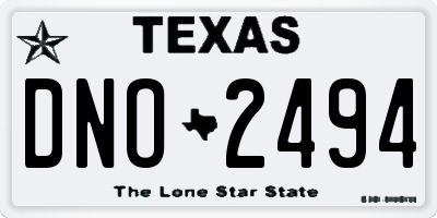TX license plate DNO2494