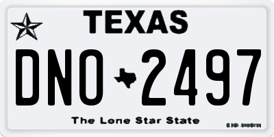 TX license plate DNO2497