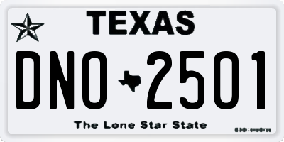TX license plate DNO2501