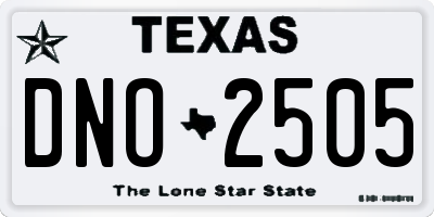 TX license plate DNO2505