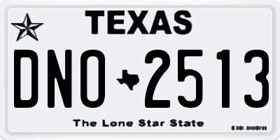 TX license plate DNO2513