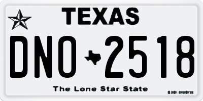 TX license plate DNO2518