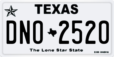 TX license plate DNO2520