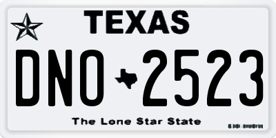 TX license plate DNO2523