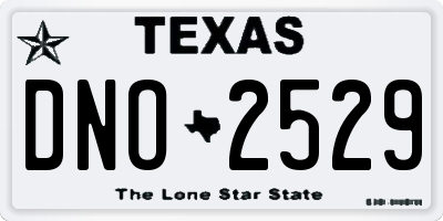 TX license plate DNO2529