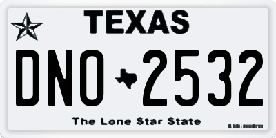TX license plate DNO2532
