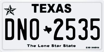 TX license plate DNO2535