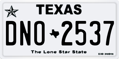 TX license plate DNO2537