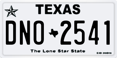 TX license plate DNO2541