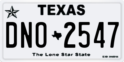 TX license plate DNO2547