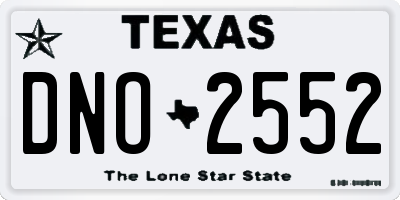 TX license plate DNO2552