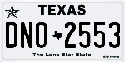 TX license plate DNO2553