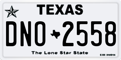 TX license plate DNO2558