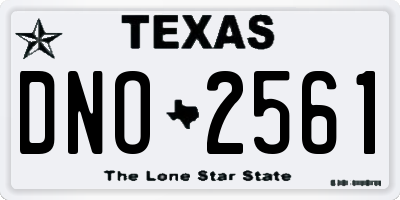 TX license plate DNO2561