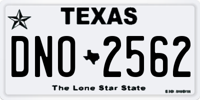 TX license plate DNO2562