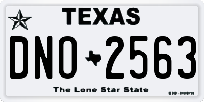 TX license plate DNO2563