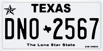 TX license plate DNO2567