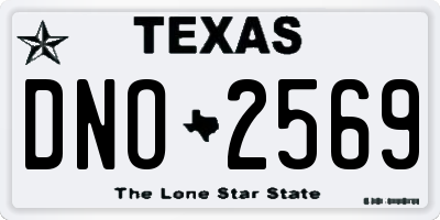 TX license plate DNO2569
