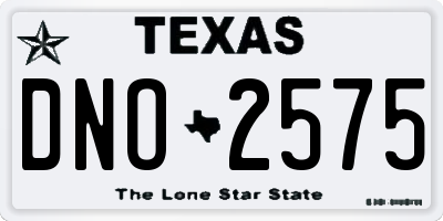 TX license plate DNO2575
