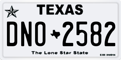 TX license plate DNO2582
