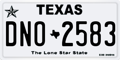 TX license plate DNO2583