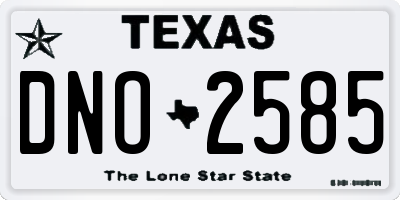 TX license plate DNO2585