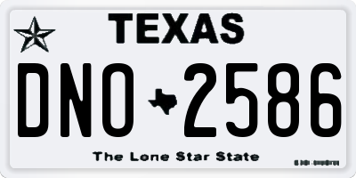 TX license plate DNO2586