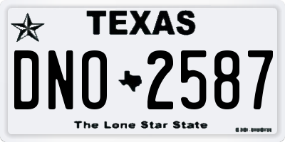 TX license plate DNO2587