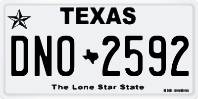 TX license plate DNO2592