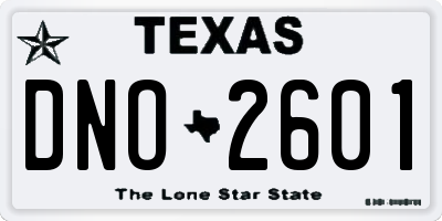 TX license plate DNO2601