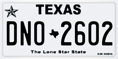 TX license plate DNO2602