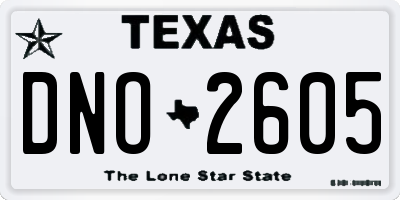 TX license plate DNO2605