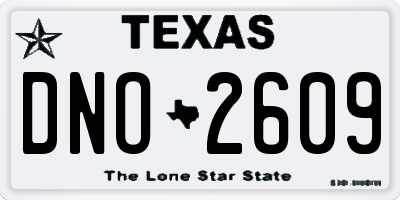 TX license plate DNO2609